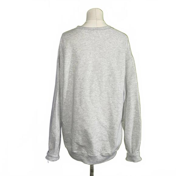 Feeling Lucky Cherry Graphic Sweatshirt Womens L Grey Oversized Cozy Fall Cute - Picture 2 of 2